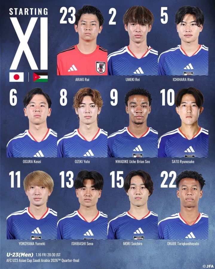 kaiyun 官网-U23亚洲杯淘汰赛日本vs约旦首发：佐藤龙之介、大关友翔出战